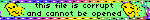 blinkie: the file is corrupt and cannot be opened