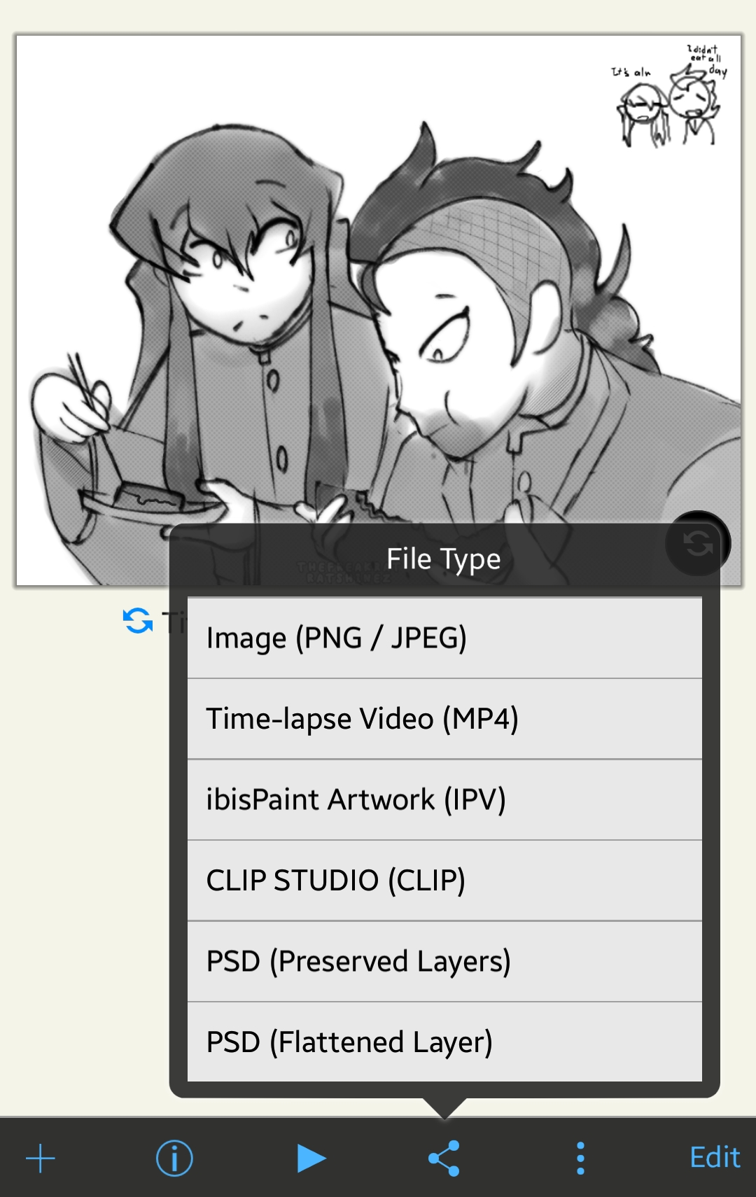 file type select menu